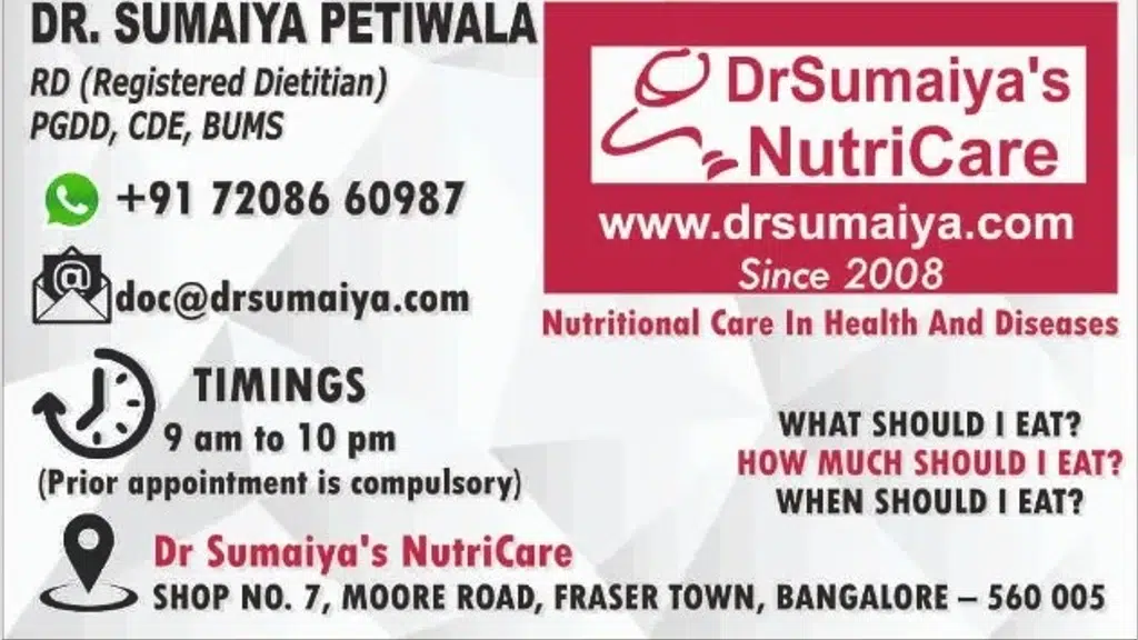 Dr Sumaiya's Registered Dietitian Clinic for Health and Disease