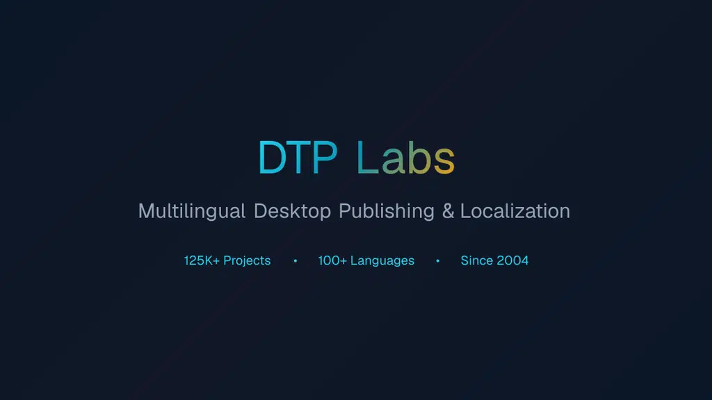 DTP Labs - Multilingual Desktop Publishing