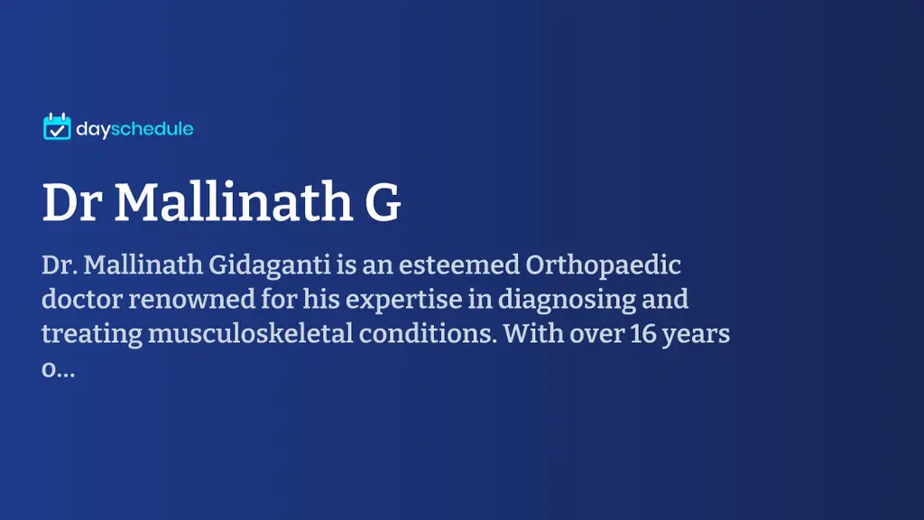 Dr Mallinath BONE &JOINT Clinic