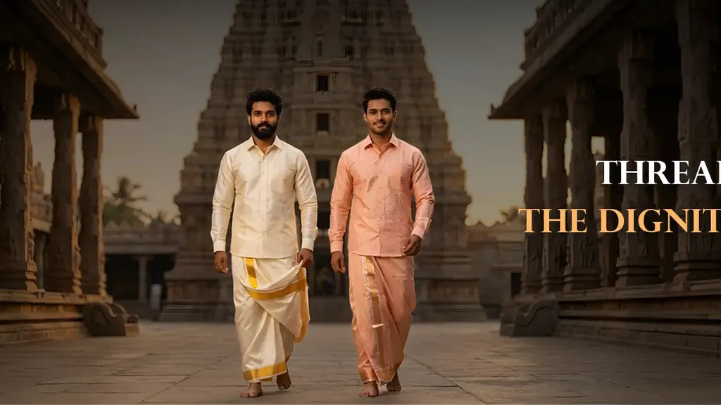 Paramparaa Dhotis - Wedding Silk Dhotis & Shirt for Men