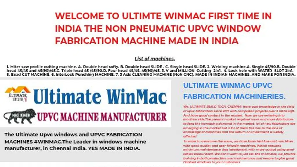 Winmac UPVC Fabrication Machines
