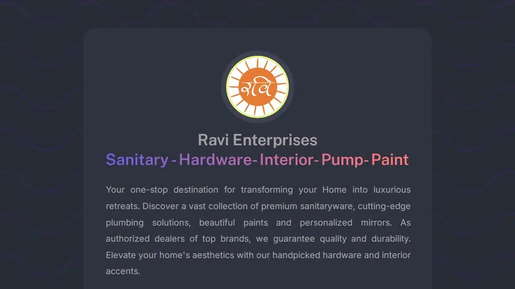 Ravi Enterprises - Sanitary - Hardware - Interior - Pumps - Paints