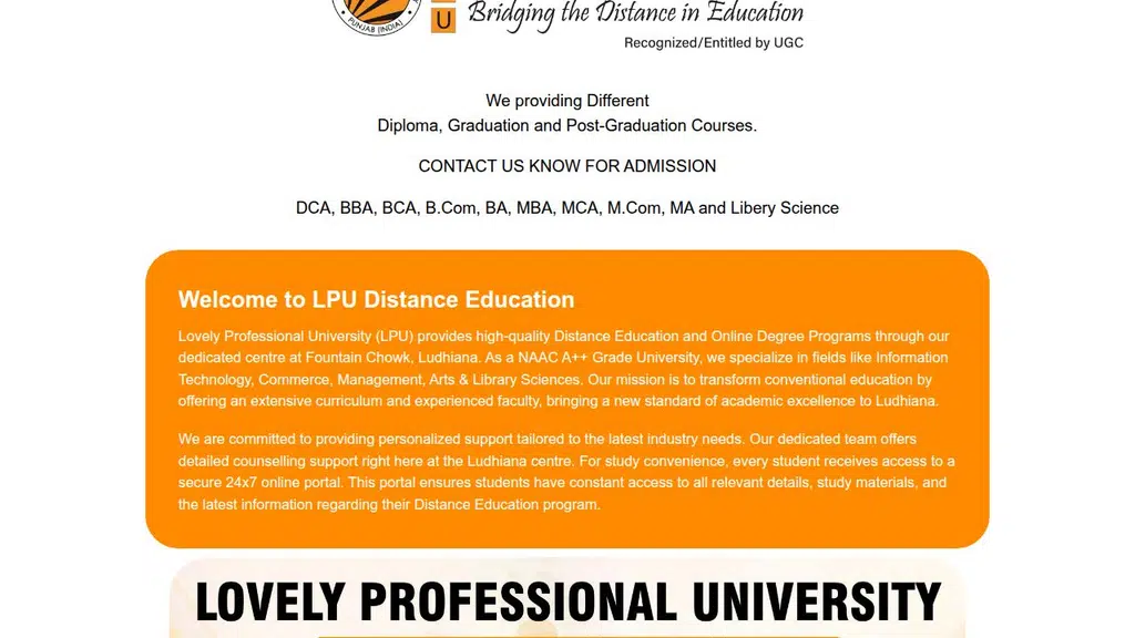 LPU Online & Distance Courses - Ludhiana