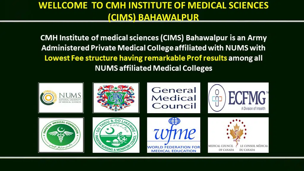 CMH Institute Of Medical Sciences Bahawalpur