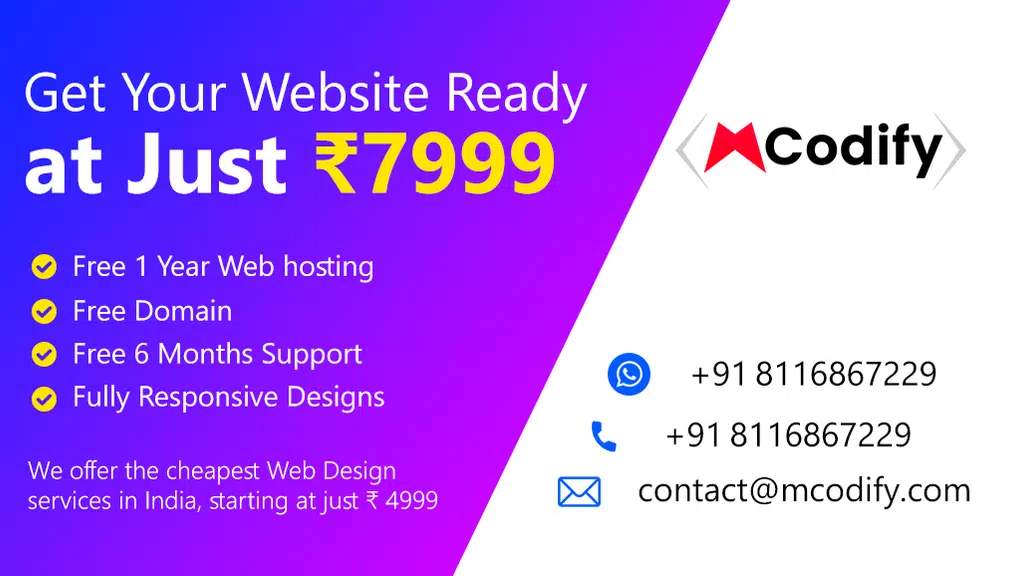 MCodify Website Development and Design Service