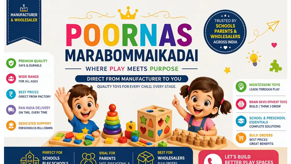 Poornas Marabommai kadai - Education wooden toys